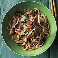 Stir-Fried Rice Noodles with Beef and Spinach Recipe ... image