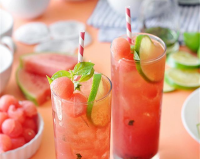 Watermelon Basil Lime Iced Tea Recipe | SideChef image