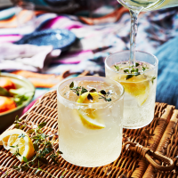 Ginger-Thyme Sparkling Lemonade Recipe | EatingWell image