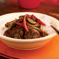 Pork & Stir-Fried Vegetables with Spicy Asian Sauce Recipe image