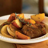 Braised Herb Chicken Thighs with Potatoes Recipe | MyRecipes image