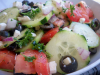 Greek Cucumber - Tomato and Onion Salad Recipe - Greek ... image