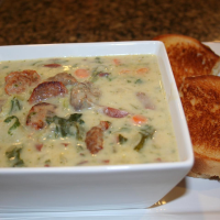 Cream of Potato with Chorizo and Kale Soup Recipe | Allrecipes image