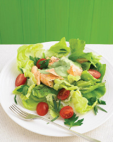 Butter-Lettuce Salad with Poached Salmon and Herbs Recipe ... image