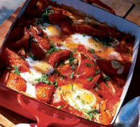 Tomato baked eggs recipe | BBC Good Food image