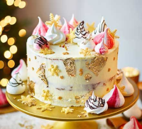 White chocolate, orange & cranberry Christmas cake reci… image
