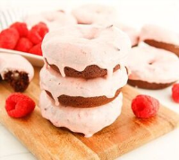 Baked Chocolate Donut Recipe With Raspberry Frosting ... image
