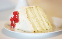 White Velvet Cake with Cheesecake Filling and Silky ... image