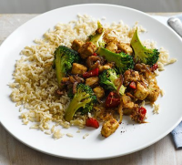 Stir-fry with broccoli & brown rice recipe | BBC Good Food image
