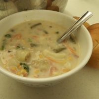 Hearty Veggie Soup in a Creamy Mushroom Broth Recipe ... image