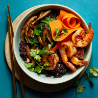 Gochugaru Shrimp & Black Rice Bowls Recipe | EatingWell image