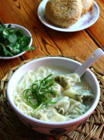 Wonton Noodles with Egg-Fragrant Shepherd's Purse recipe - Simple Chinese Food image