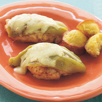 Smothered Green Chile Pepper Chicken Recipe | MyRecipes image