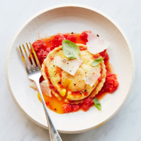 Uovo in Raviolo with Hand-Grated-Tomato Sauce Recipe ... image