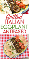 Simple Grilled Italian Eggplant Antipasto Recipe | Tikkido.com image