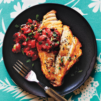 Pan-Roasted Fish with Mediterranean Tomato Sauce Recipe ... image