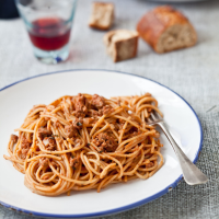 Whole-Wheat Spaghetti with Lamb ... - Food & Wine Magazine image