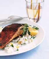 Blackened Salmon and Rice Recipe | Real Simple image