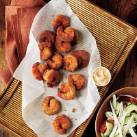Pan-Fried Shrimp with Creole Mayonnaise Recipe | MyRecipes image