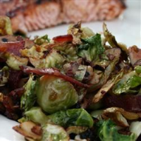 Shaved Brussels Sprouts with Bacon and Almonds | Allrecipes image