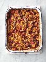 Comforting sausage bake | Pork recipes | Jamie Oliver recipes image
