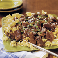 Beef With Red Wine Sauce Recipe | MyRecipes image