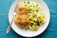 Shake and Bake Chicken Thighs With Parmesan Peas Recipe ... image