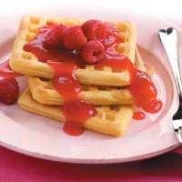 Easy Raspberry Sauce Recipe: How to Make It - Taste of Home: Find Recipes, Appetizers, Desserts, Holiday Recipes & Healthy Cooking Tips image
