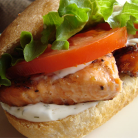 Grilled Salmon Sandwich with Dill Sauce Recipe | Allrecipes image