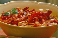 Shrimp Marinara over Linguine Recipe | Robin Miller | Food ... image