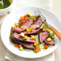 Flank Steak with Cilantro Salsa Verde Recipe: How to Make It image