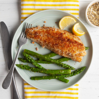 Crumb-Coated Red Snapper Recipe: How to Make It - Taste of Home: Find Recipes, Appetizers, Desserts, Holiday Recipes & Healthy Cooking Tips image