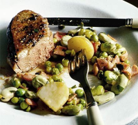 Duck with summer peas & beans recipe | BBC Good Food image