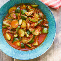 Quick Cucumber Kimchi Recipe - Bill Kim | Food & Wine image