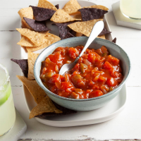 Freezer Salsa Recipe: How to Make It - Taste of Home: Find Recipes, Appetizers, Desserts, Holiday Recipes & Healthy Cooking Tips image
