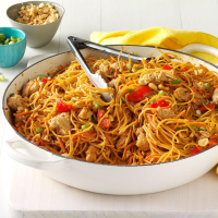 Thai Chicken Peanut Noodles Recipe: How to Make It - Taste of Home: Find Recipes, Appetizers, Desserts, Holiday Recipes & Healthy Cooking Tips image