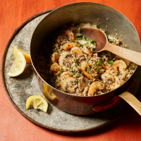 Mushroom & Shrimp Quinoa Risotto Recipe | EatingWell image