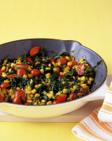 Spinach with Corn and Tomatoes Recipe | Martha Stewart image