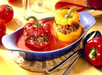 Stuffed Bell Peppers with Tomato Sauce recipe | Eat ... image