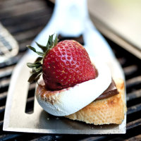 Skewered Strawberry & Marshmallow S'mores Recipe | Epicurious image