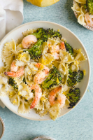 Farfalle Pasta with Shrimp, Roasted Broccoli, Lemon and ... image