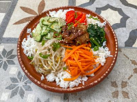 Bibimbap with Gochujang-Marinated Beef Recipe | Rick ... image