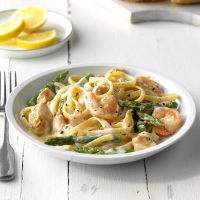 Chicken and Shrimp with Lemon Cream Sauce Recipe: How to ... image