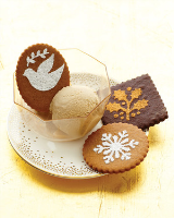 Stenciled Chocolate Cookies Recipe | Martha Stewart image