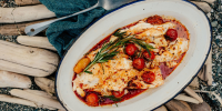 Halibut with Spicy Sausage, Tomatoes, and Rosemary Recipe ... image