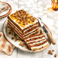 Erika Kwee's Spiced Carrot Cake with Candied Pecans and ... image