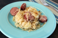 Kielbasa and fried buttered sauerkraut | Just A Pinch Recipes image