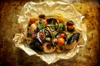 Seafood Pasta Baked in Parchment Paper image