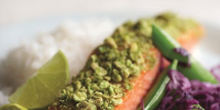 Crunchy Wasabi Salmon with Lime Recipe | Epicurious image