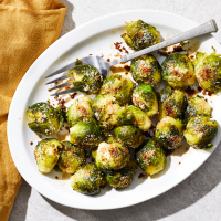 Crispy Smashed Brussels Sprouts with Balsamic & Parmesan ... image